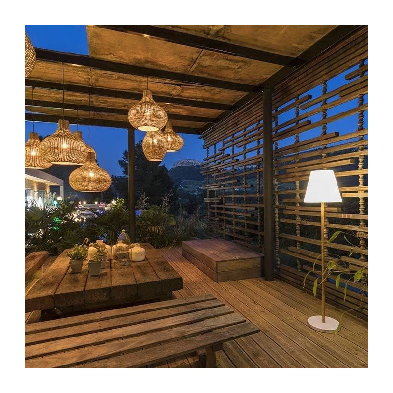 Solar and rechargeable street lamp - LUMISKY - STANDY WOOD SOLAR - H15