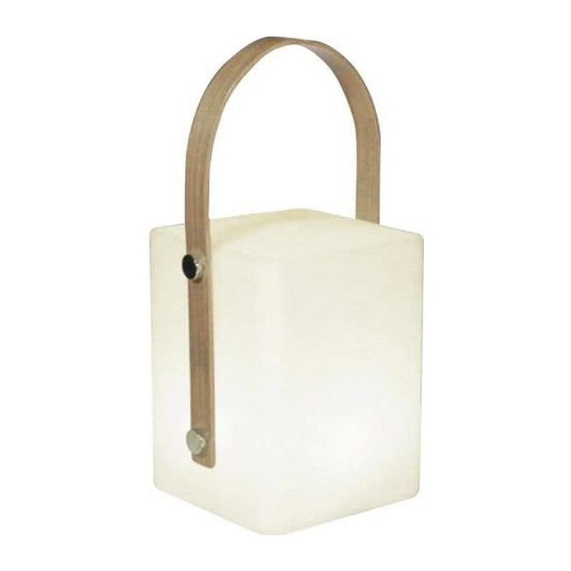TIKY Cordless bamboo handle lantern - LED warm white / multicolor dimm