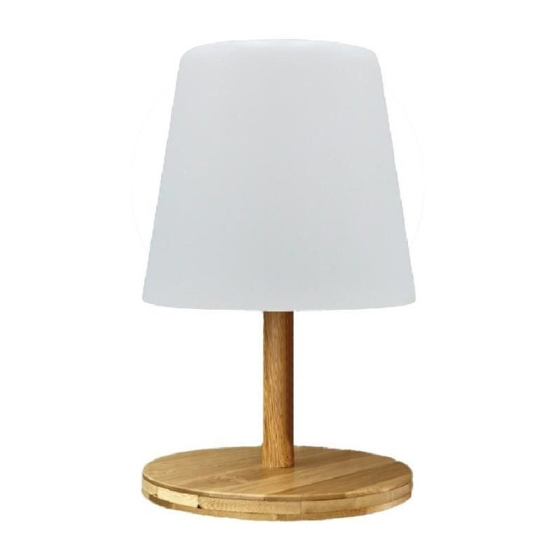 Cordless table lamp - LUMISKY - STANDY MINI WOOD - H25 cm - Natural ba