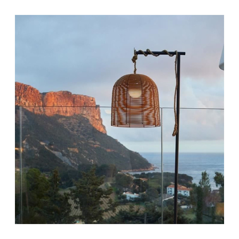 Nomad suspension - LUMISKY - HANG BOHEME - H35 cm - Polyrattan with ro