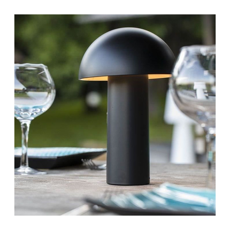 Cordless table lamp - LUMISKY - TOD BLACK - H28 cm - Adjustable head -