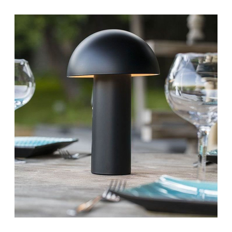 Cordless table lamp - LUMISKY - TOD BLACK - H28 cm - Adjustable head -