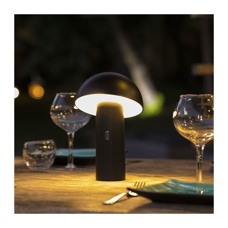 Cordless table lamp - LUMISKY - TOD BLACK - H28 cm - Adjustable head -