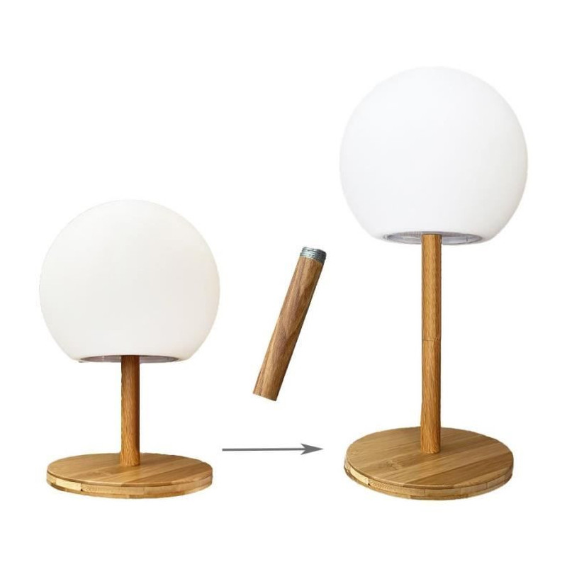 LUMISKY - Table lamp - wireless - extendable bamboo foot - H28cm - war