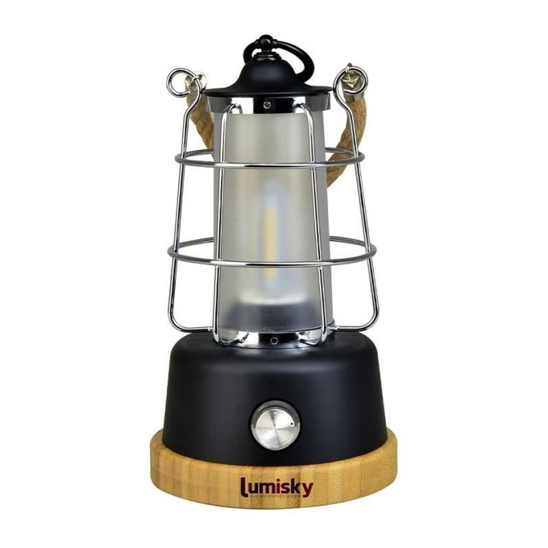 Cordless lantern - LUMISKY - WILDY - H23 cm - Rope handle - Warm white
