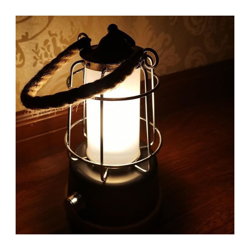 Cordless lantern - LUMISKY - WILDY - H23 cm - Rope handle - Warm white