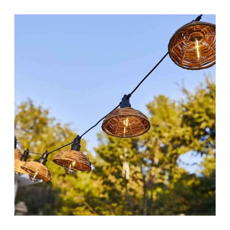 Outdoor light garland - LUMISKY - COTTAGE - 5.70 m - 10 transparent gl