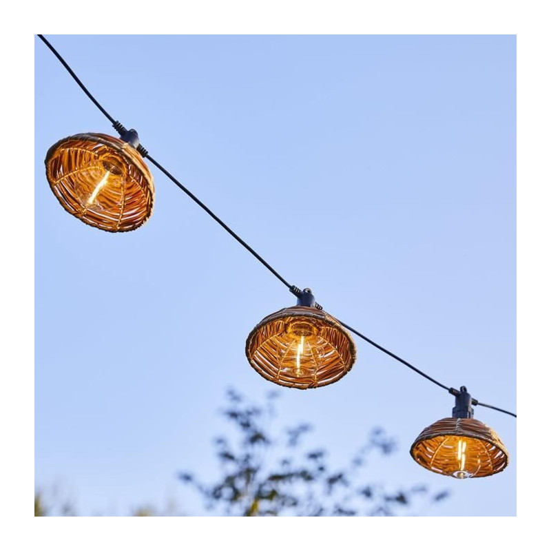 Outdoor light garland - LUMISKY - COTTAGE - 5.70 m - 10 transparent gl