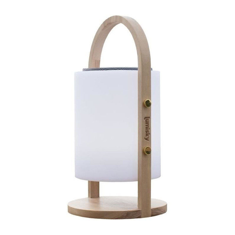 Wireless Bluetooth speaker lamp - LUMISKY - WOODY PLAY - H37 cm - Wood