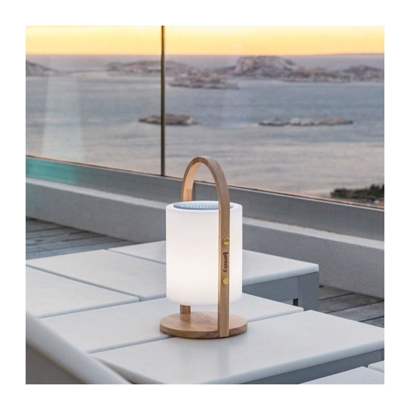 Wireless Bluetooth speaker lamp - LUMISKY - WOODY PLAY - H37 cm - Wood