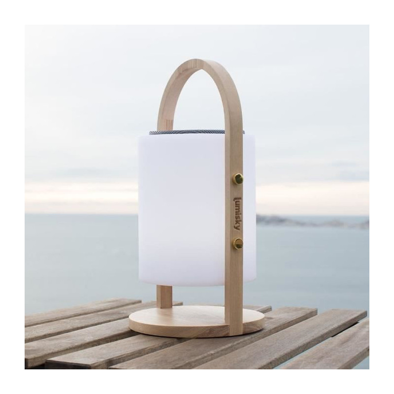 Wireless Bluetooth speaker lamp - LUMISKY - WOODY PLAY - H37 cm - Wood