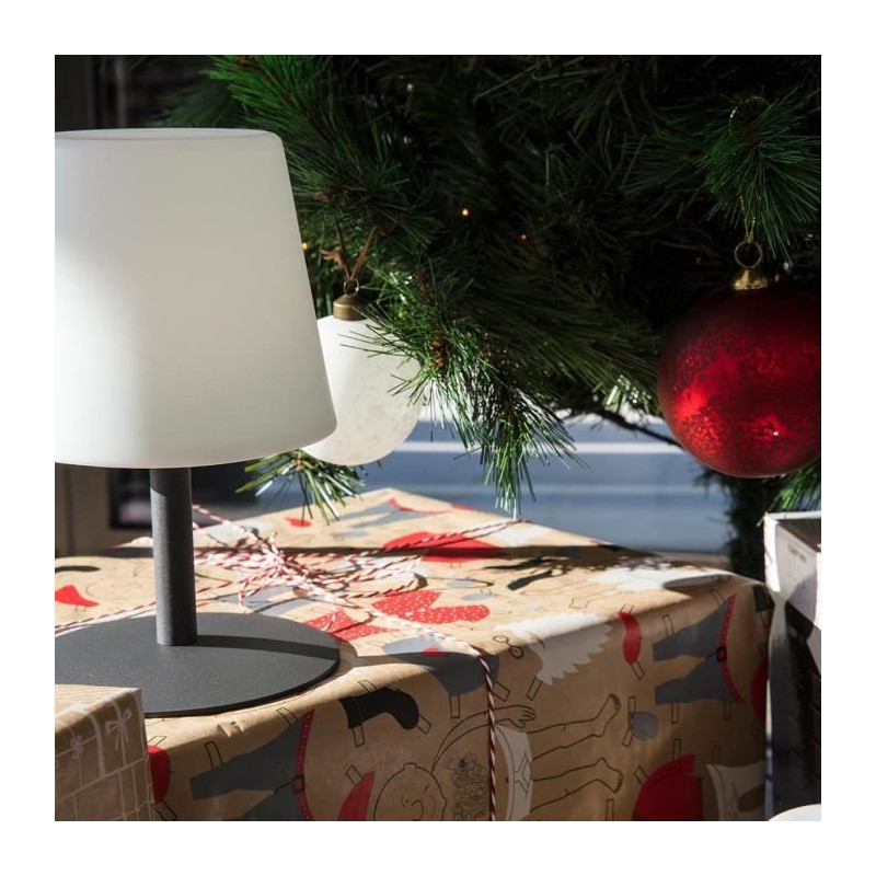 LUMISKY Cordless Standy Mini Rock LED table lamp - H 25 cm - Gray and