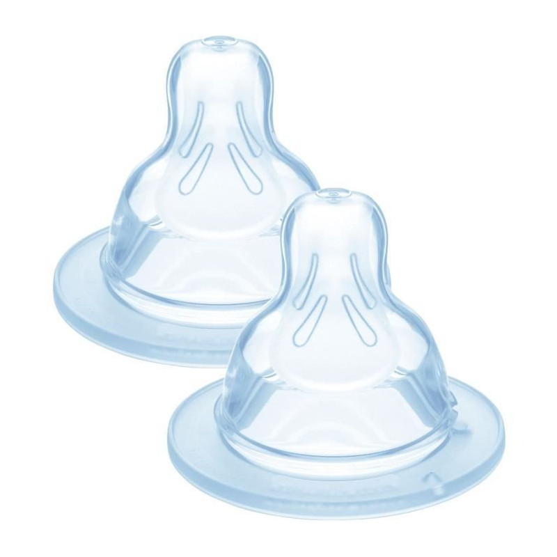MAM Anatomic Teat - Flow 3 Fast - Silicone - Pack of 2 - Transparent