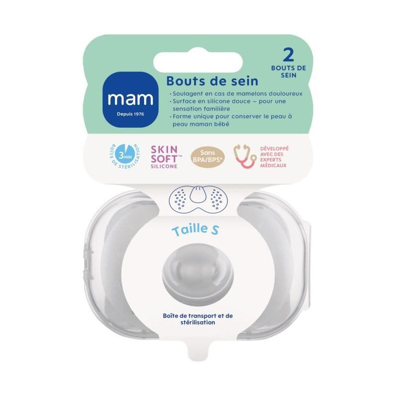 MAM Breast end - Silicone -Size S - Pack of 2 in sterilization box - T