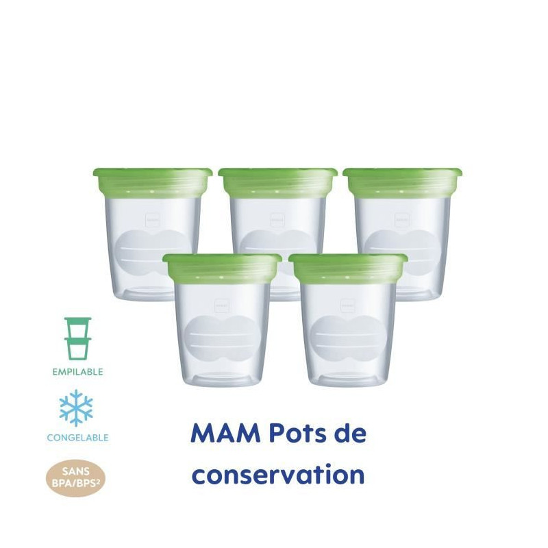 MAM Storage Pots 120ml - Pack of 5 - Transparent