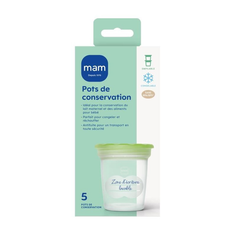 MAM Storage Pots 120ml - Pack of 5 - Transparent