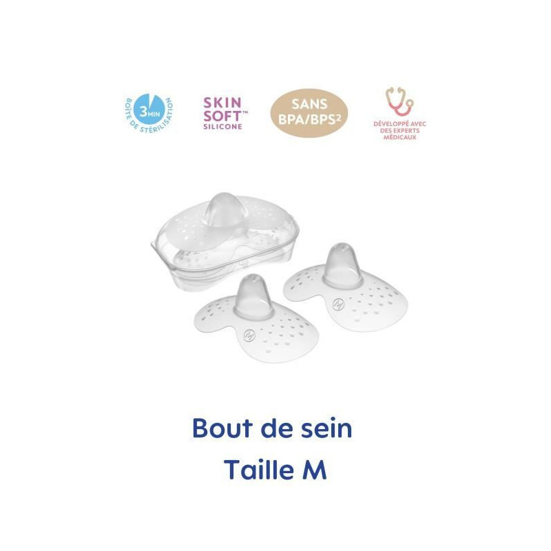 Mam Bout de Sein Size M - Silicone - Bte Sterilization X2