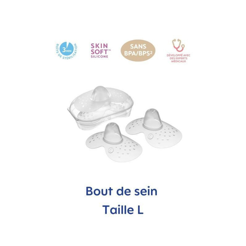 Mam Bout de Sein Size L - Silicone - Bte Sterilization X2