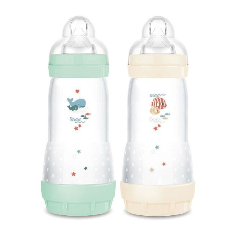 Set of 2 Baby Bottles - MAM - Easy Start - Classic Anti-colic - 320 ml