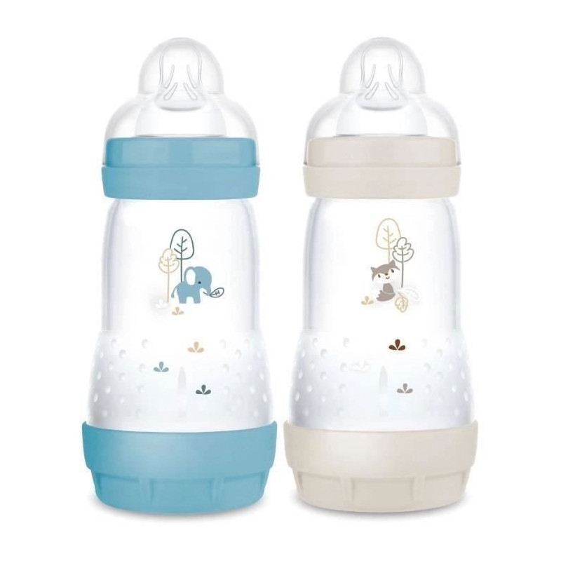 Set of 2 Baby Bottles - MAM - Easy Start / Anti-Colic - 260 ml - Flow