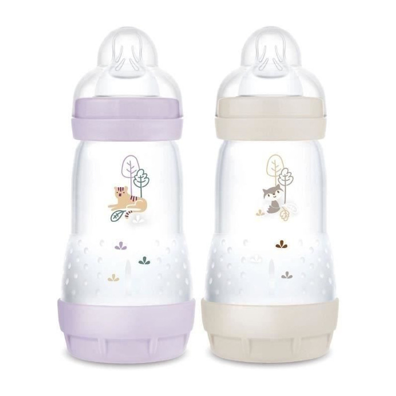 Set of 2 Baby Bottles - MAM - Easy Start / Anti-Colic - 260 ml - Flow