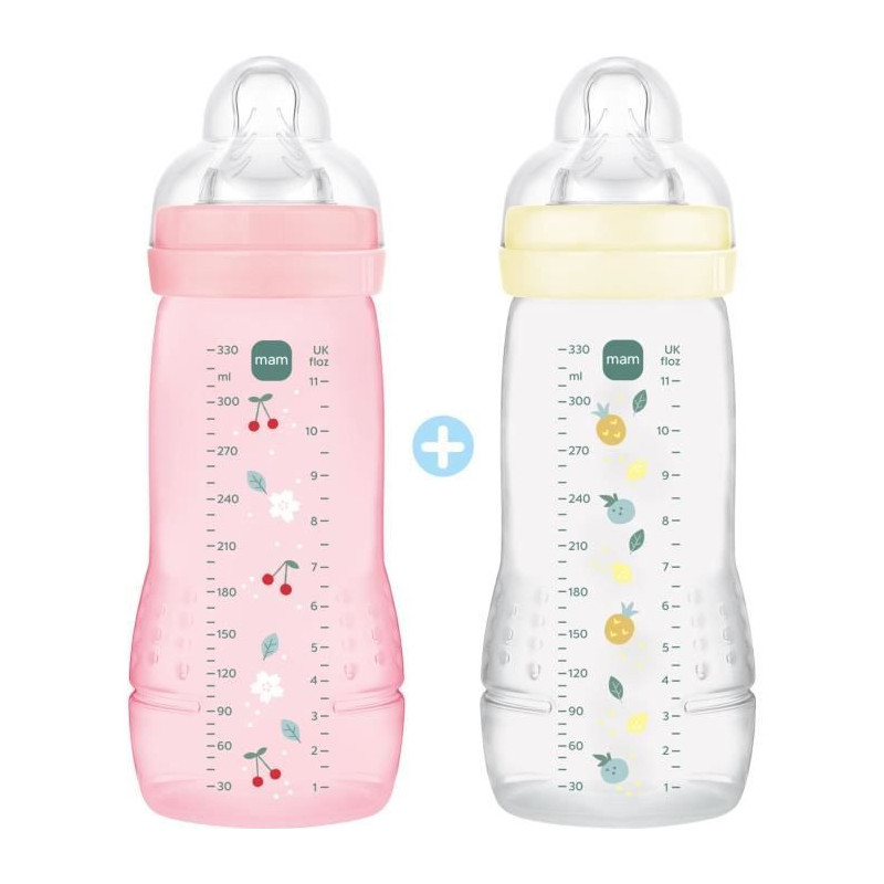 Set of 2 Bottles - MAM BABY - Easy Active - +6 months - 330 ml - X flo
