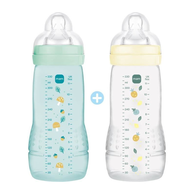 Set of 2 Bottles - MAM BABY - Easy Active - +6 months - 330 ml - X flo