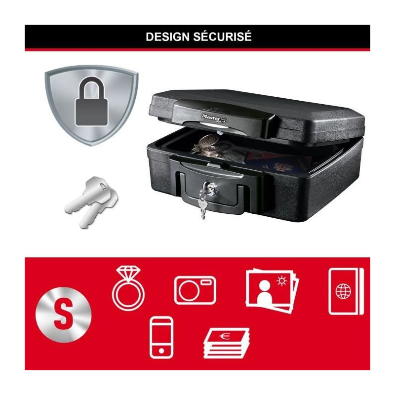 MASTER LOCK Safety Case / Safe - Fireproof and waterproof - Size S - 4