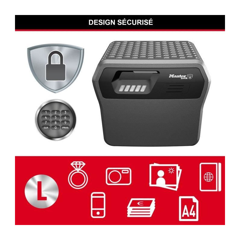 MASTER LOCK Safety Case / Safe - Fireproof and Waterproof - Electronic
