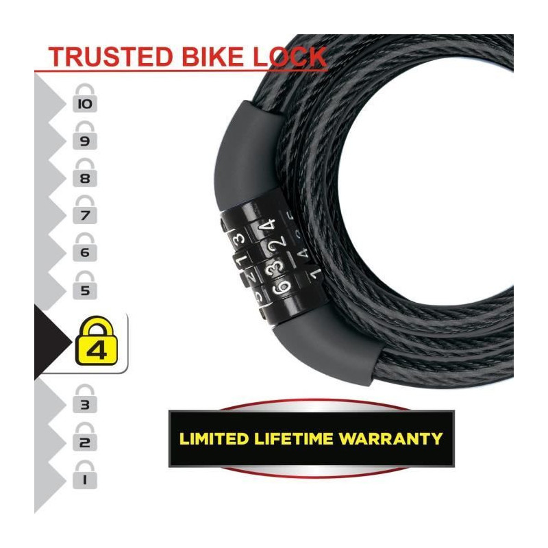 MASTER LOCK Cable Bike Lock - 1.2 m cable