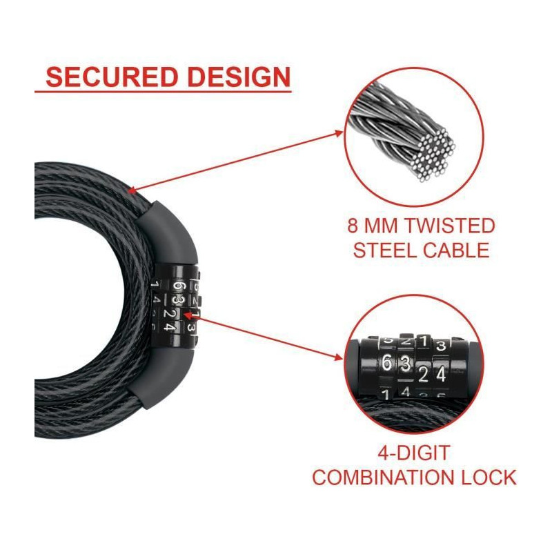 MASTER LOCK Cable Bike Lock - 1.2 m cable