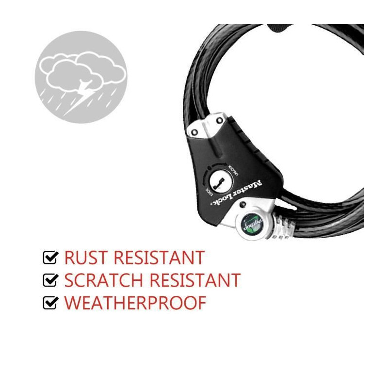 MASTER LOCK Patented anti-theft cable adjustable from 30 cm to 1.8 m