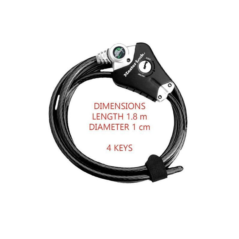 MASTER LOCK Patented anti-theft cable adjustable from 30 cm to 1.8 m