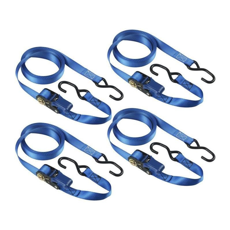 Kit of 4 Lashing Straps - MASTER LOCK - 4367EURDAT - With hooks and ra