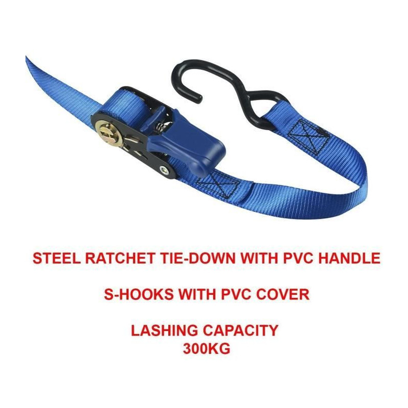 Kit of 4 Lashing Straps - MASTER LOCK - 4367EURDAT - With hooks and ra