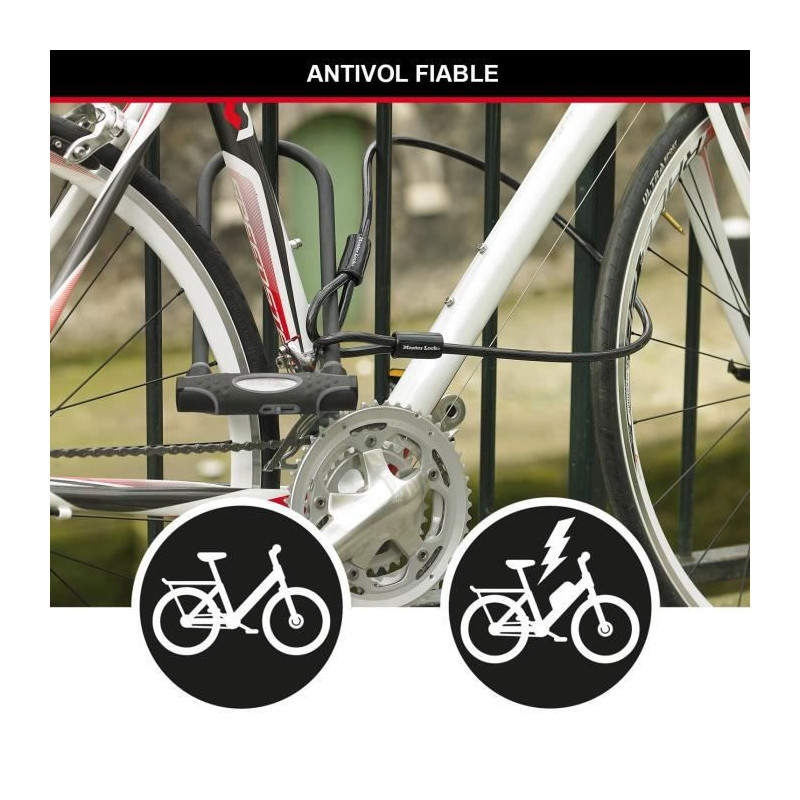 MASTER LOCK U-Lock with Cable - Keyed - XL Model