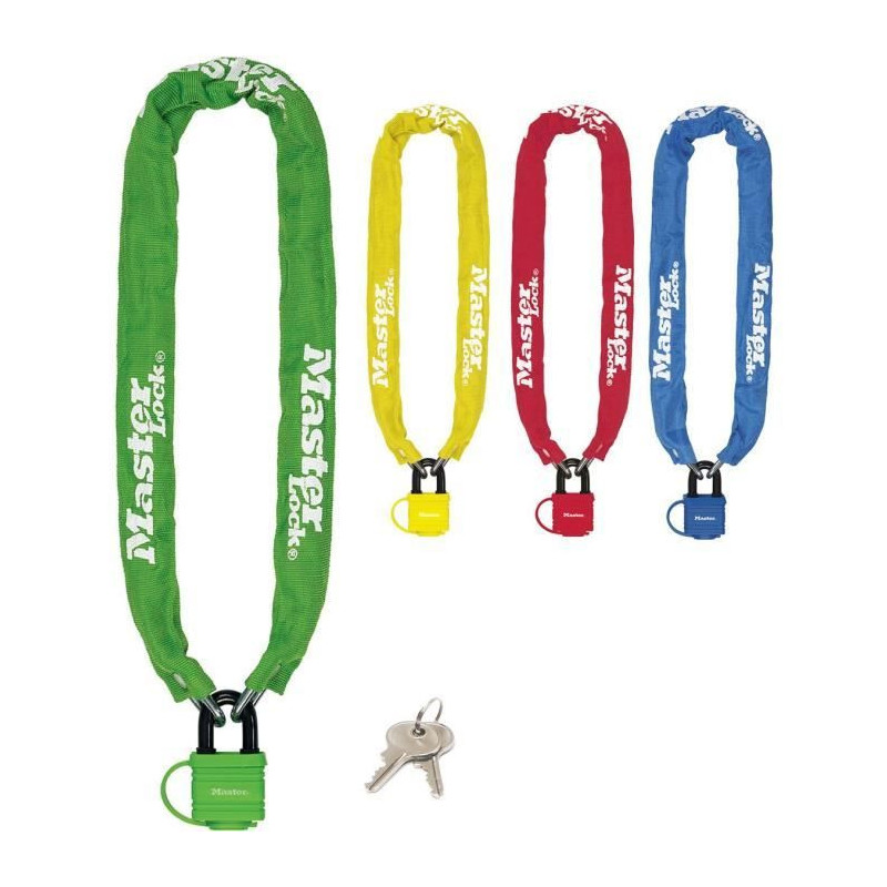 MASTER LOCK Bike Lock Chain with Key Padlock - Ideal for Bikes, Electr
