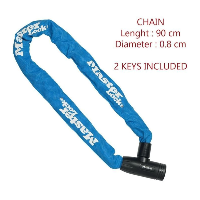 MASTER LOCK Bicycle Lock Chain [Key] - Ideal for Bicycles, Electric Bi