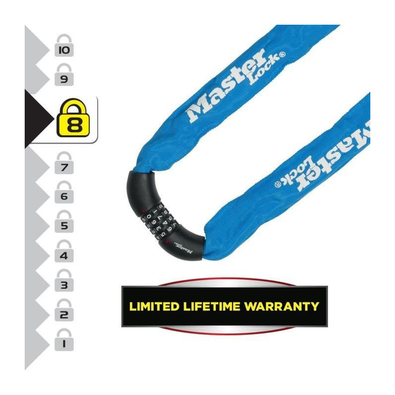MASTER LOCK Bike Lock Chain - Ideal for Bicycles, Electric Bikes, Moun