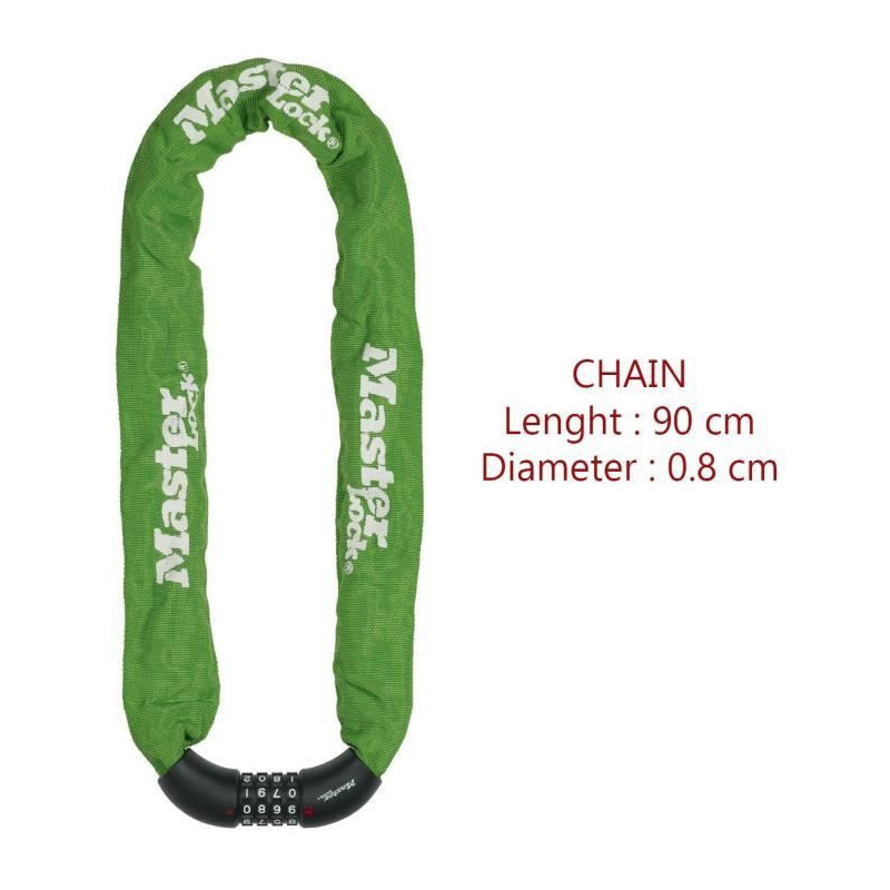 MASTER LOCK Bike Lock Chain - Ideal for Bicycles, Electric Bikes, Moun