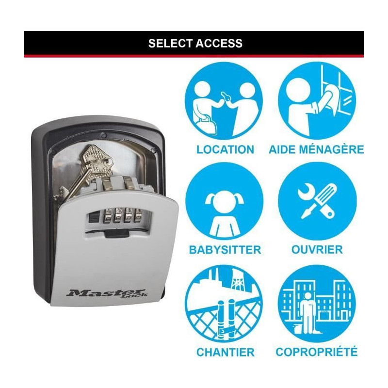 MASTER LOCK Secure Key Box - XL Format - Key Chest - High Capacity Sto