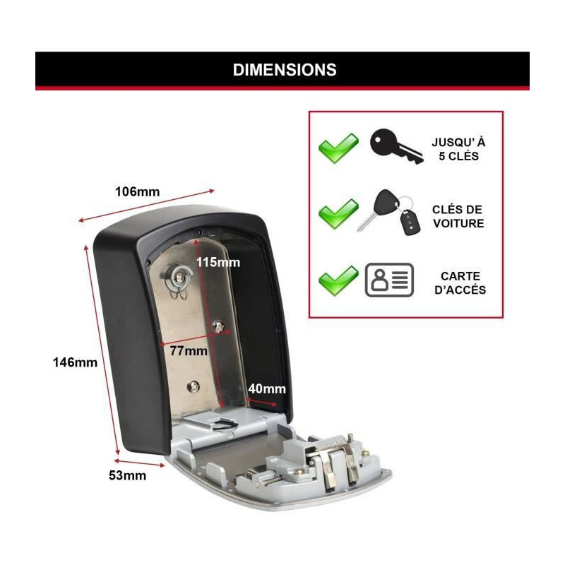 MASTER LOCK Secure Key Box - XL Format - Key Chest - High Capacity Sto