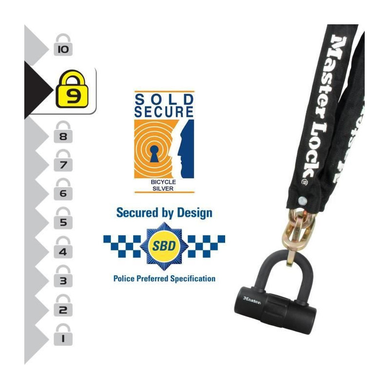 Motorcycle high security anti-theft chain Masterlock L0,9