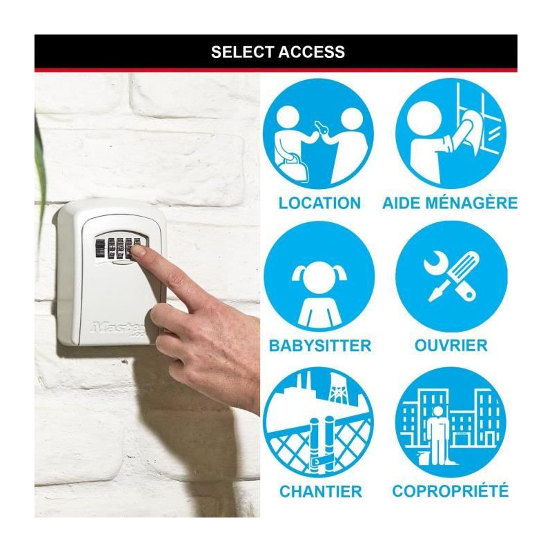 Master Lock Secure Key Box - M - White Format - Key Chest - Secure sto