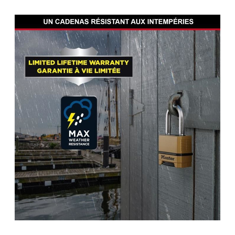 High Security Padlock - MASTER LOCK - M175EURDLF - Combination - Zinc