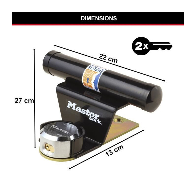 Master Lock Anti -Four For Tilting Garage Door - Black