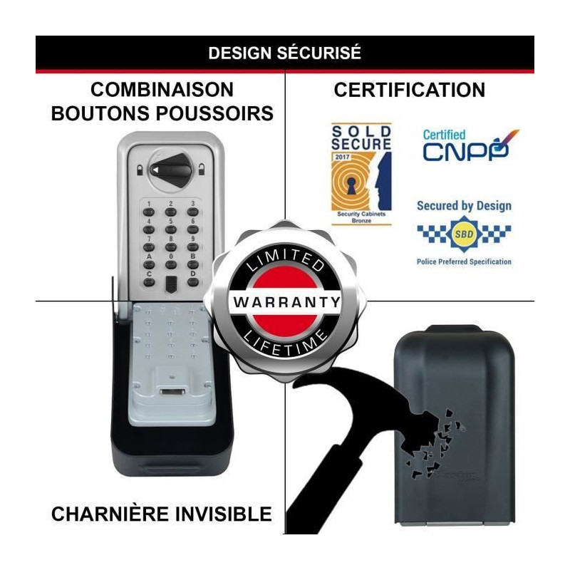 Master Lock Certified Secure Key Box - XL Format - Key Box - Professio