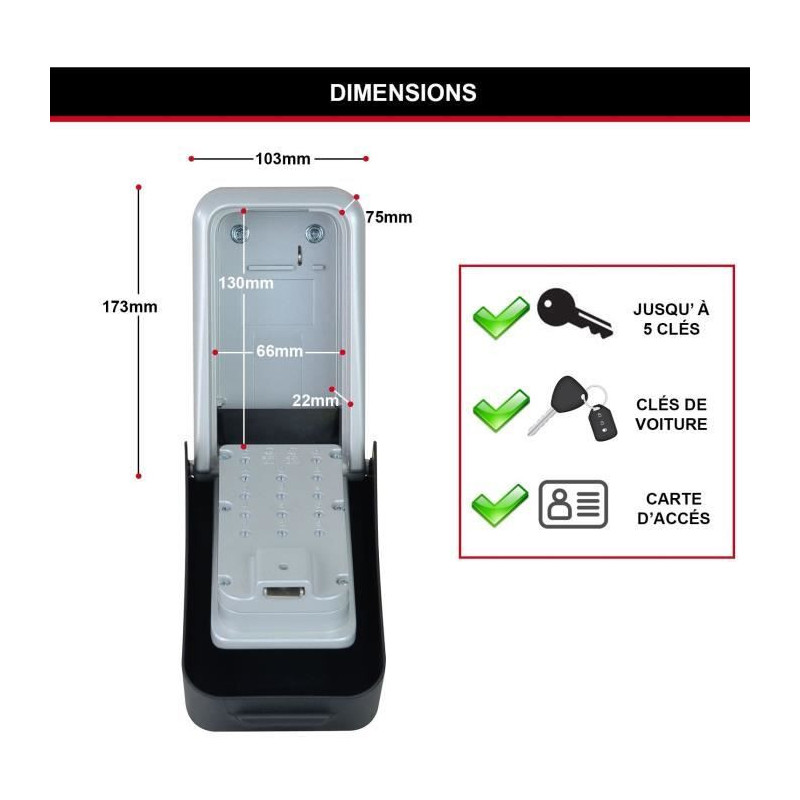 Master Lock Certified Secure Key Box - XL Format - Key Box - Professio