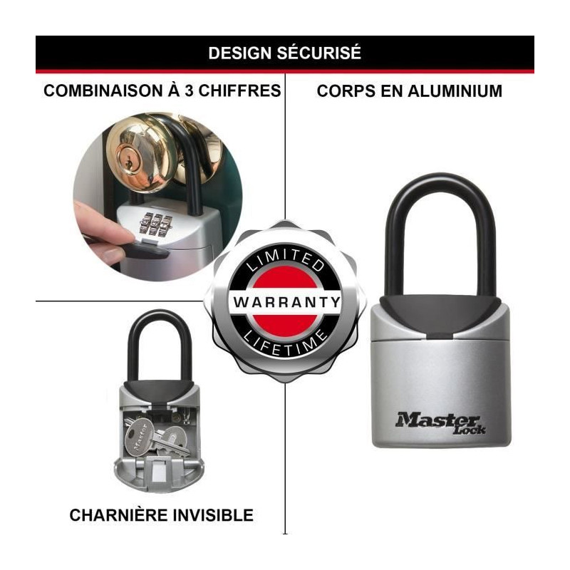MASTER LOCK Mini Secure Key Box [Format XS] [with Handle] - 5406EURD