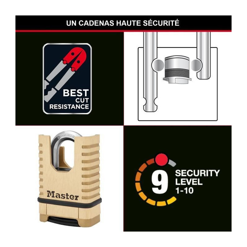 MASTER LOCK High Security Solid Brass Padlock [Protected Shackle] [a C